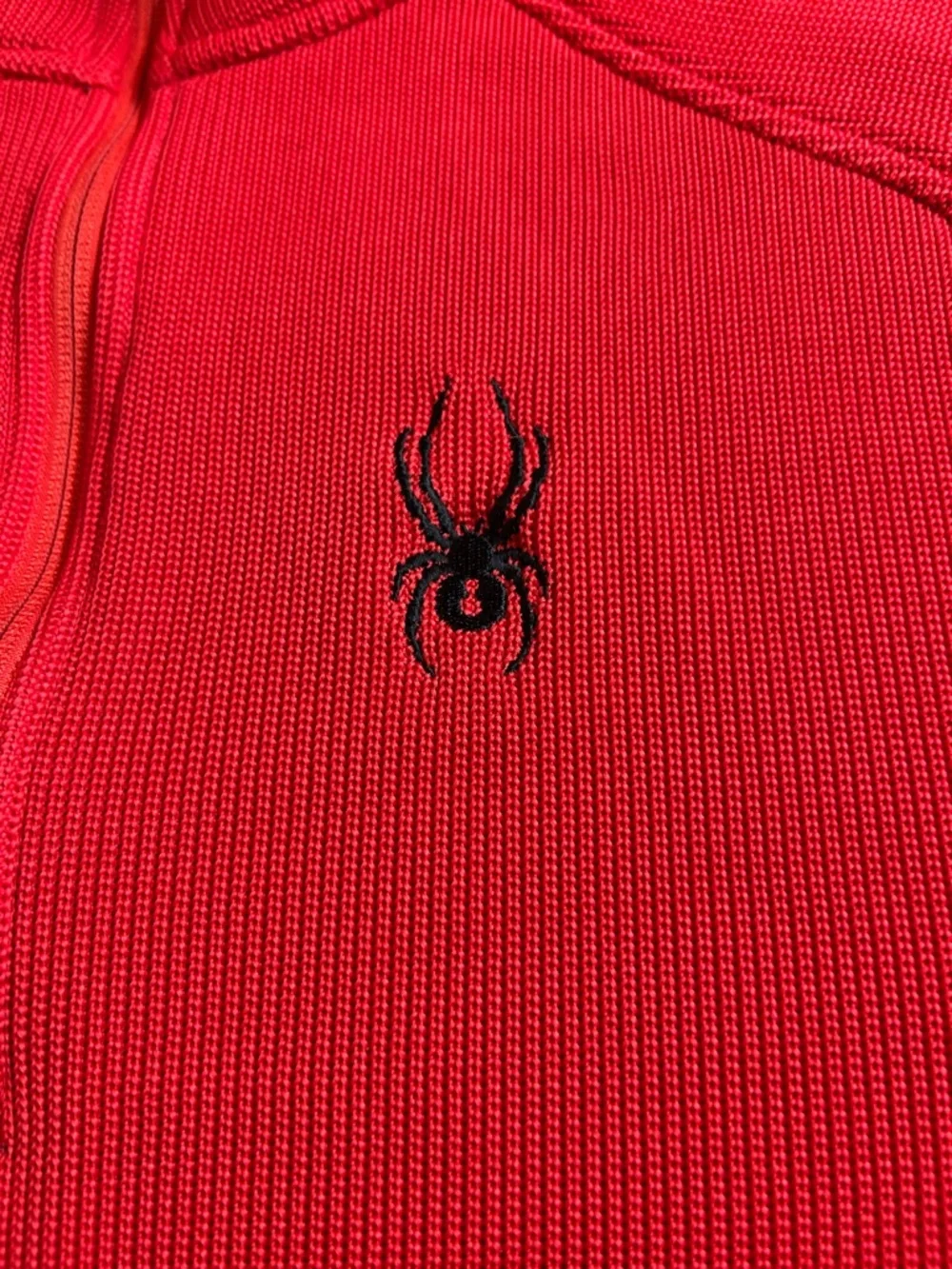 Spyder Red and Black Quarter-Zip Performance‎ Sweater